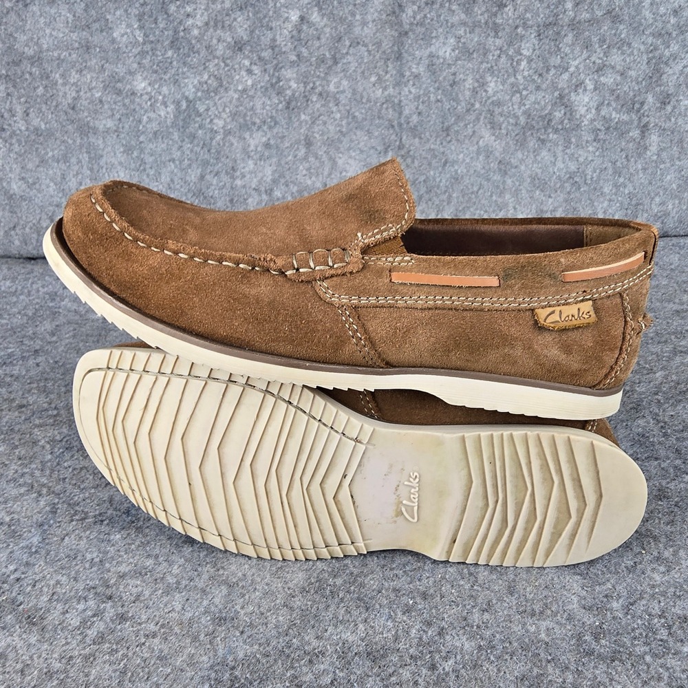 Clarks Loafers‎ Mens 8.5 Tan Suede Slip-On Extreme Comfort Moc Toe 261594747075